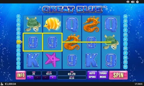 Great Blue slot - paylines