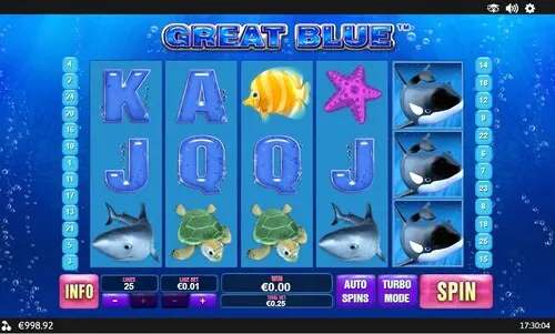 Turbo mode in Canadian slot game Great Blue